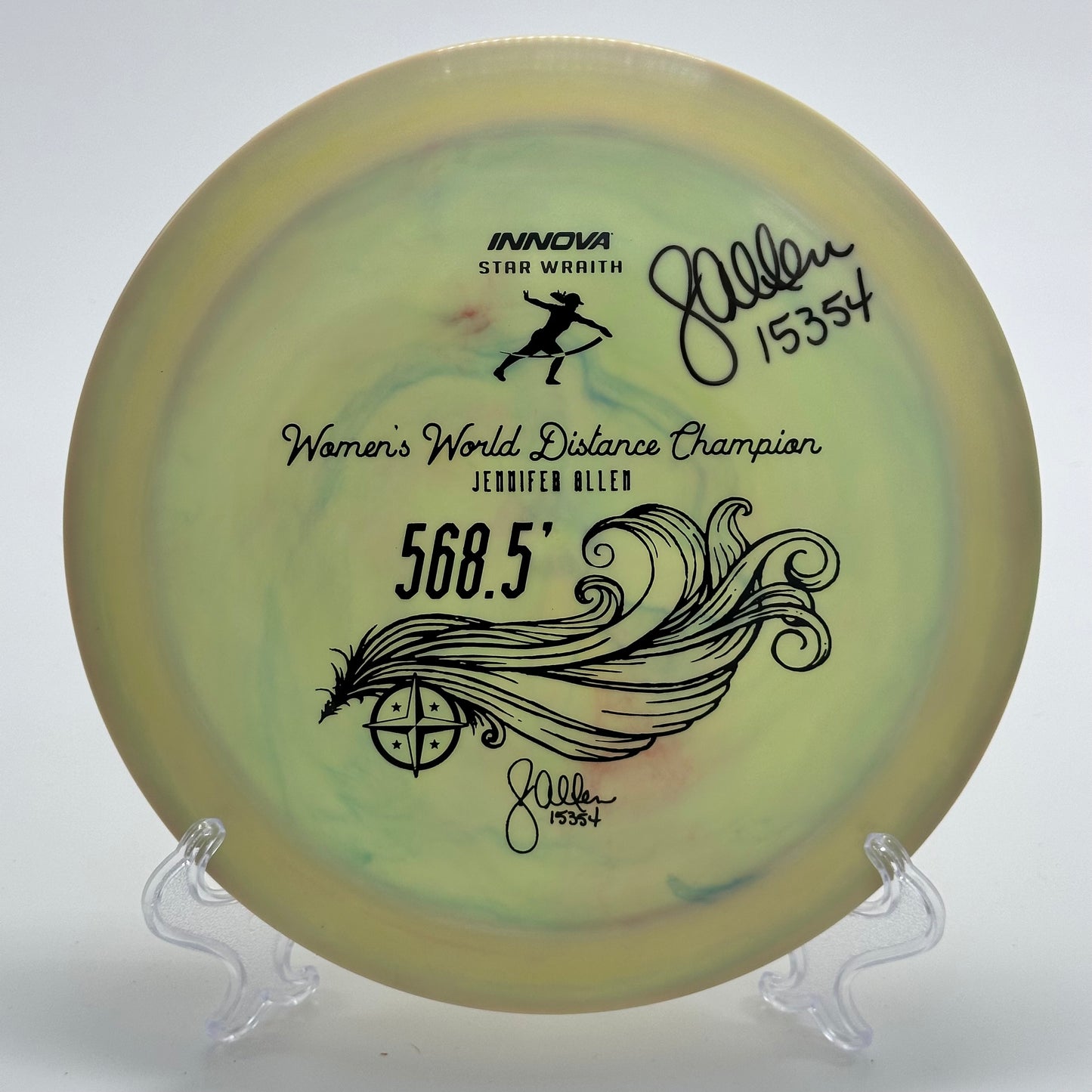 Innova Wraith | Swirly Star Jennifer Allen Women's World Distance Champion 568.5' Signed