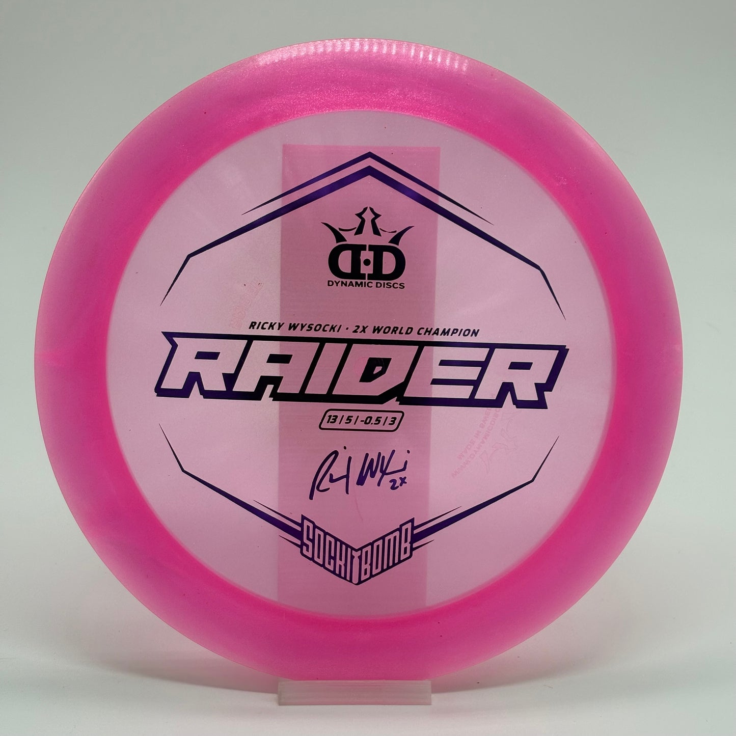 Used | Dynamic Discs Raider | Lucid Ice Glimmer | Ricky Wysocki 2x World Champion Sockibomb