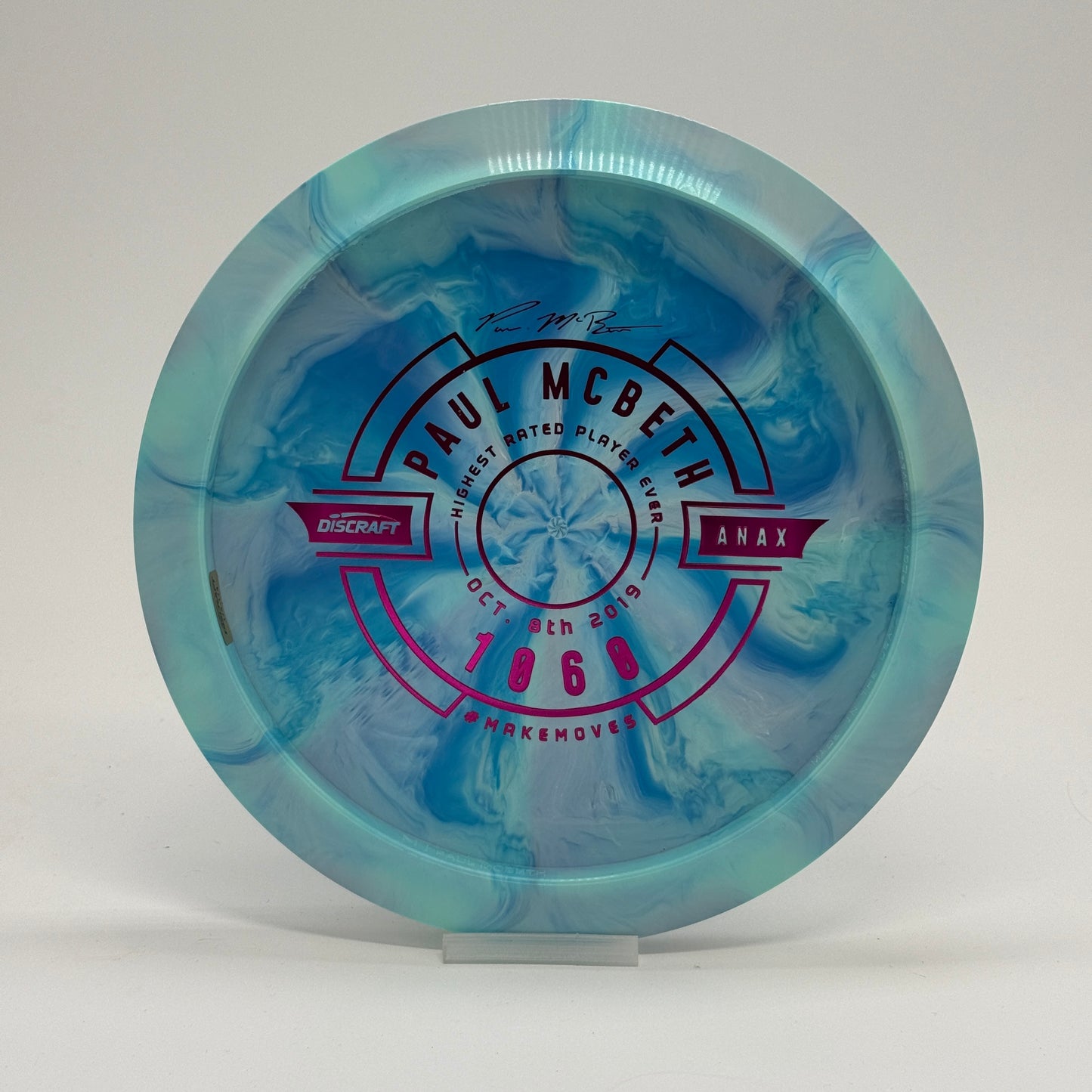 Used | Discraft Anax | ESP Swirl | 2019 Paul McBeth 1060 Highest Rated Player | Bottom Stamp