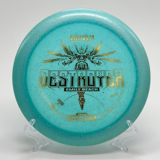 Innova Destroyer | Champion Glow Metal Flake Flat Wing Emily Beach Team Series