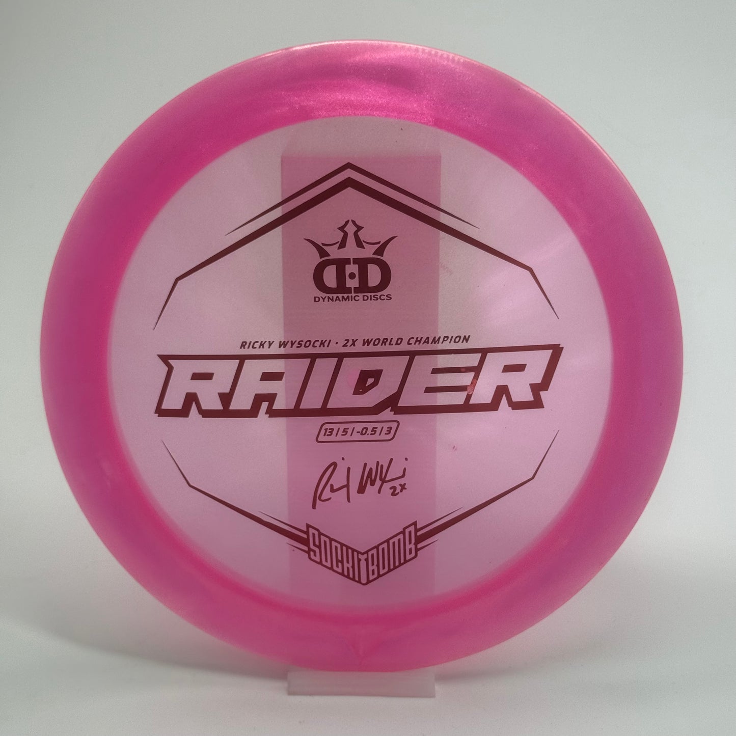Used | Dynamic Discs Raider | Lucid Ice Glimmer | Ricky Wysocki 2x World Champion Sockibomb