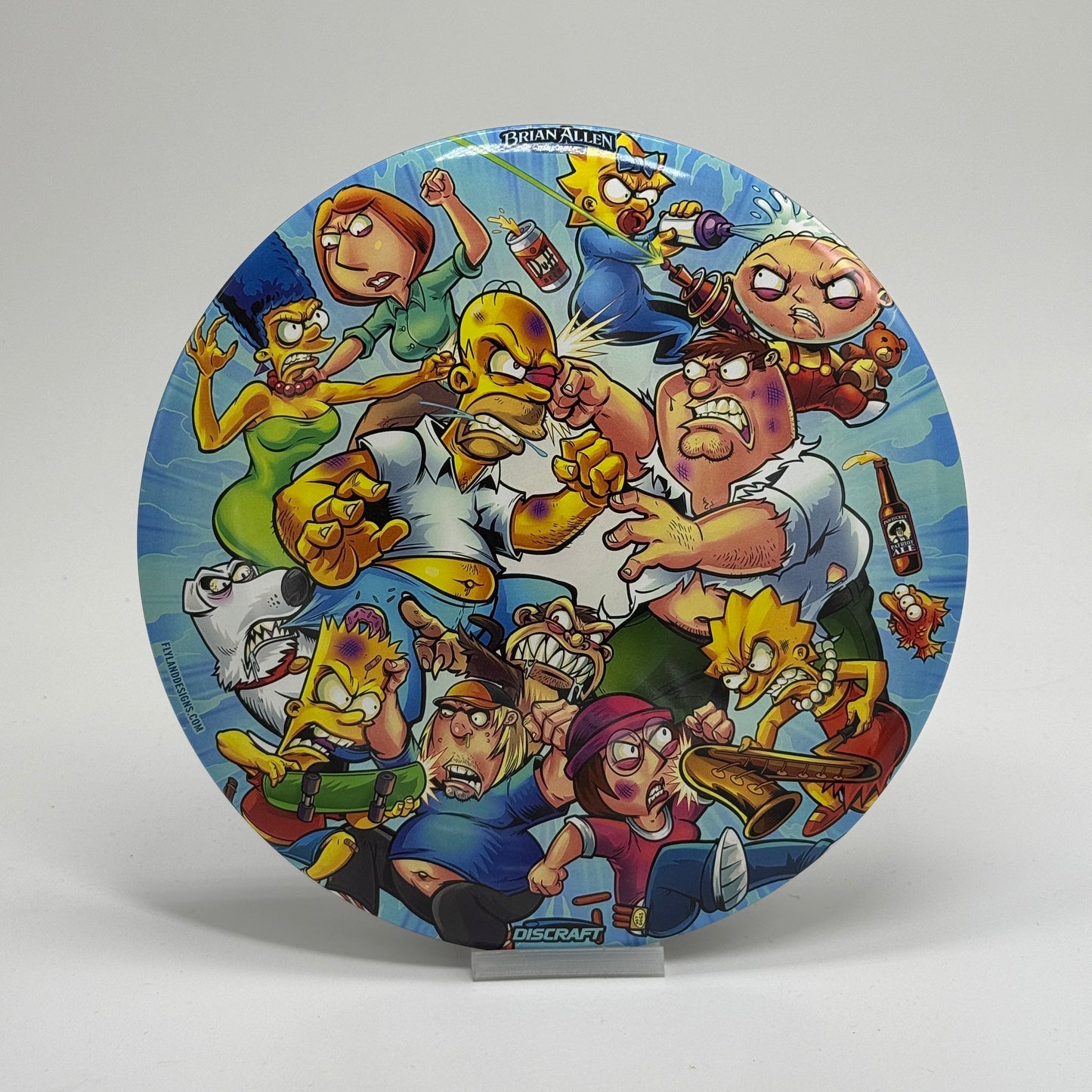 Used | Discraft Buzzz | Super Color ESP | Simpsons Vs Family Guy By Brian Allen Flyland Designs