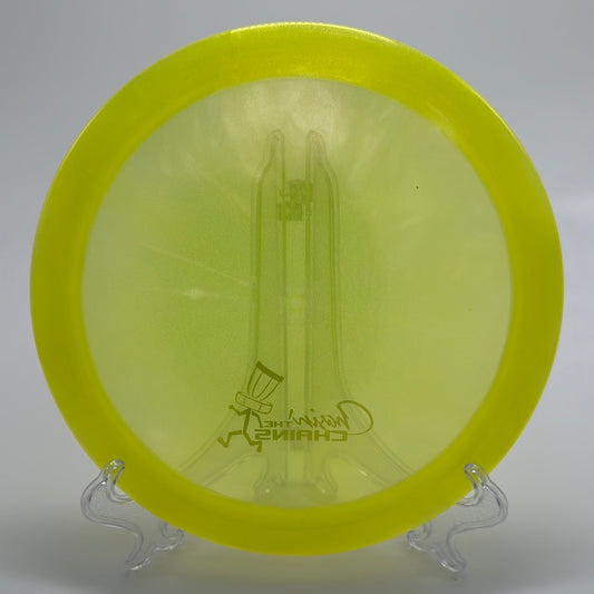 Dynamic Discs Felon - Lucid X Glimmer "Chasin the Chains" Bottom Stamp