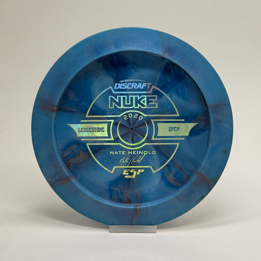 Used | Discraft Nuke | ESP Swirl | $Run | Nate Heinhold Ledgestone 2020 Edition Bottom Stamp